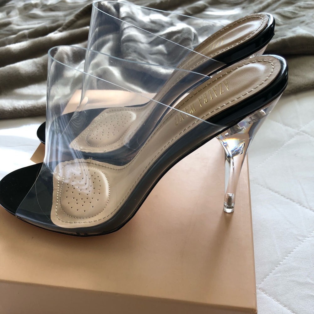 Sexy black and clear Sandal Heels size 8.5 NWT